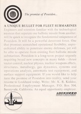 Lockheed 1966 Original Print Ad Poseidon Fleet Submarines Missile picture