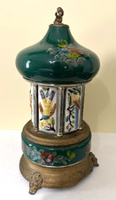Vintage Reuge Italy musical carousel cigarette / lipstick holder picture