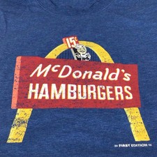 McDonald’s Blue Retro First Edition Shirt Size Medium picture