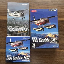 MICROSOFT FLIGHT SIMULATOR 2002, 3-DISC INTERACTIVE PC CD-ROM GAME picture