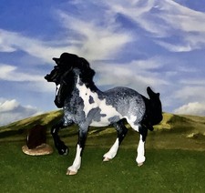 OOAK Breyer cm Custom Stablemate Horse *Fire Heart *Beautiful Blue Roan Pinto* picture