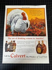 Vintage 1938 Calvert Whiskey Thanksgiving Print Ad picture
