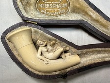 Antique 1800's goddess Nemesis Zeus goose hand carved meerschaum smoking pipe picture