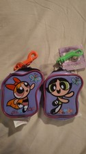 Vintage 2001 Powerpuff Girls Vinyl Clip On Pouch Set Of 2 Blossom And Buttercup picture