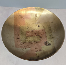 Vtg Metales Casados Mexico Dish Footed Tray Copper Brass Mixed Metals - READ picture