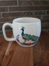 Mug Opalhouse Peacock Stunner Stoneware Coffee Tea Birds Colorful Cup picture