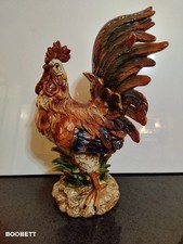 Large Vintage Multi color Ceramic Rooster Sculpture height 17 inches picture