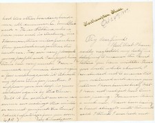 1889 Handwritten Letter Northampton MA Travel Reflections Music Lessons Illness picture