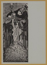 1962 USA Uncle Sam Statue Liberty Gold Imperialism Russian Satire USSR Postcard picture
