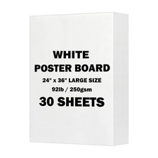 24x36 inches White Poster Board, 30 Packs Large poster paper, Heavyweight Pos... picture