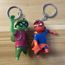 GANG BEASTS Keychain Orange Hero & Green Girl 2.5” Figures By Toikido Series 1 picture