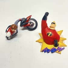 Disney Pixar Mr Incredible Elastigirl Ornament Lot Of 2 picture