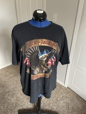 2000s/2010s Harley Davidson Men’s Large Shirt with Eagle and American Flag picture