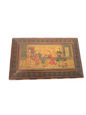 Vintage Iran Persian Inlaid Box Hand Painted Wood Detailed 5.75