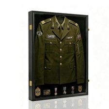 Military Uniform Shadow Box Display Case, UV Protection Acrylic with Built-in... picture