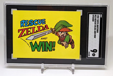 1989 TOPPS NINTENDO THE LEGEND OF ZELDA STICKER RESCUE ZELDA AND WIN #22 SGC 9 picture