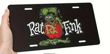 RAT FINK LICENSE PLATE HARD TO FIND RAT ROD STREET ROD ACCESSORY FLAT VERSION picture