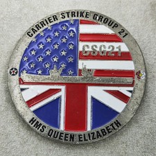 UK Carrier Strike Group 21 HMS Queen Elizabeth Challenge Coin picture