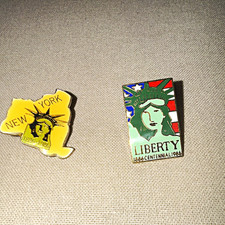 New York Statue of Liberty Centennial 1986 Lapel Pins Lot, 2-Piece picture