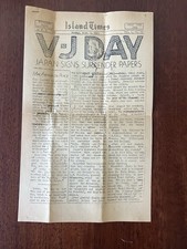 September 2nd 1945 VJ Day Newspaper A.P.O. 709 “island times” Scarce WWII picture