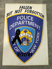 Original 2001 9/11 NYPD Memorial Sticker Fallen Not Forgotten Police New York picture