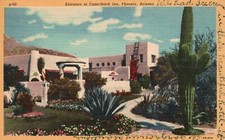 Entrance To Camelback Inn Winter Resort Phoenix Arizona AZ Vintage Postcard 1952 picture
