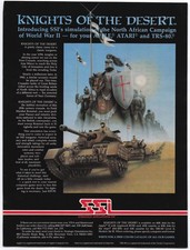 SSI Knights of the Desert Video Game Magazine Ad 1983 Apple Atari TRS-80 Wargame picture