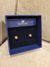 NIB Swarovski Swarovski Euphoria Golden Shadow Pierced Earrings w/ Giftbag picture