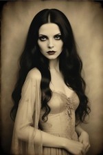 Vintage Gothic Lady  Vampire Portrait 4x6 Photo picture