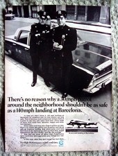 1969 Monsanto Tires 1966 Plymouth Sport Fury (I think) Barcelona Print Ad picture