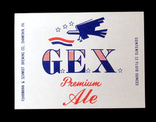 Vintage Gex Premium Ale Beer Label PA picture