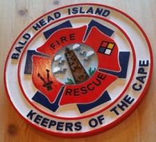 Bald Head Island Fire Department routed wood patch plaque EMS sign award Custom picture