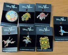Vintage Disney Quest Disney Pins Lot Of 5 On Card Super Rare Dinosaur & More picture