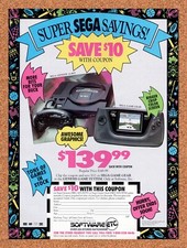 1990 Sega Consoles $10 Savings Rebate Original Advertisement / Retro Wall Art v2 picture