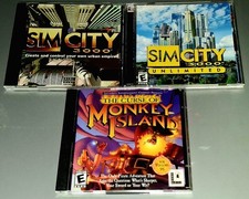 Lot Of 3 PC Games Sim City 3000 And Unlimited, The Curse Of Monkey Island Great picture