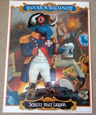 SCHLITZ MALT LIQUOR BEER 1982 NAPOLEAN BULLAPARTE BULL POSTER MAN CAVE NEW 18X24 picture