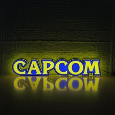 CAPCOM Logo 3D LED Lightbox Sign – Retro Arcade Game Room Wall Art – USB DimmerB picture