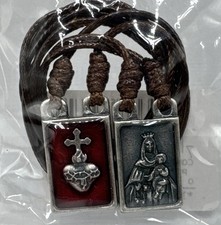 Sacred Heart Metal Catholic Scapular (Antique Silver) picture