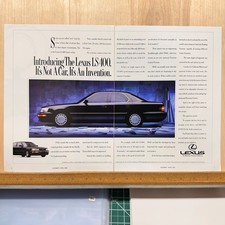1990 Lexus LS400 Black Sedan 2 Page Vintage Print Ad Car Auto Advert Garage Art picture