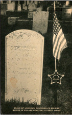 Grave of Unknown Confederate Soldier Gray ME 1973 Vintage Postcard TP12-27 picture