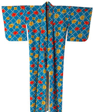 1940's Vintage Japanese KIMONO Sumer Yukata Boho Gown Robe Jacket Coat Antique picture
