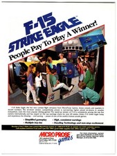 MicroProse F-15 Strike Eagle Computer Ad 1980s Arcade Gaming picture