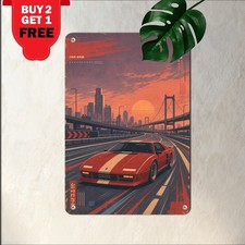 Japanese Skyline Racing Coupe Sign Vintage Sunset JDM Auto Garage Plaque 8x12 picture