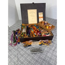 Vintage Sears Roebuck Arabian Embroidery Silk Kit Box Spools & Instruction Book picture