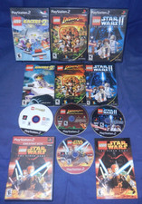 PS2; LEGO Racer 2, LEGO Star Wars 1 & 2, LEGO Indiana Jones, w/Manuals, VG picture