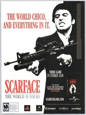 Scarface World Is Yours - PS2 Xbox - Double Sided Poster Promo - Al Pacino 2006 picture