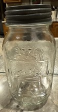 Vintage 1976 Anchor Hocking BiCentennial Liberty Bell Mason Zinc Porcelain Lid picture