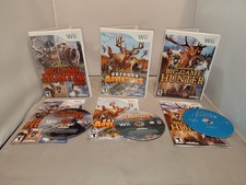 Nintendo Wii Hunting Fishing Game Lot Cabela's Bass Deer Big Game Lot Of 3 Cib  picture