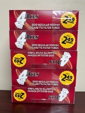 4 ACES Regular 100mm 200ct Each -5 Pack Cigarette Tubes~Ships in Box picture