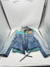 Vtg Bonaventure Disney Mickey Levis Denim Patchwork Jacket M picture